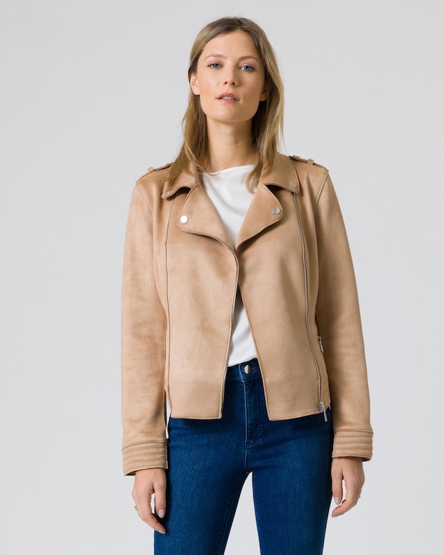 Bikerjacke in Veloursleder-Optik