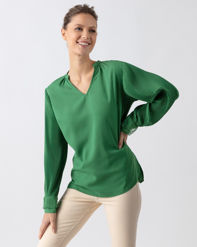 Bluse mit plissierten Ärmeln