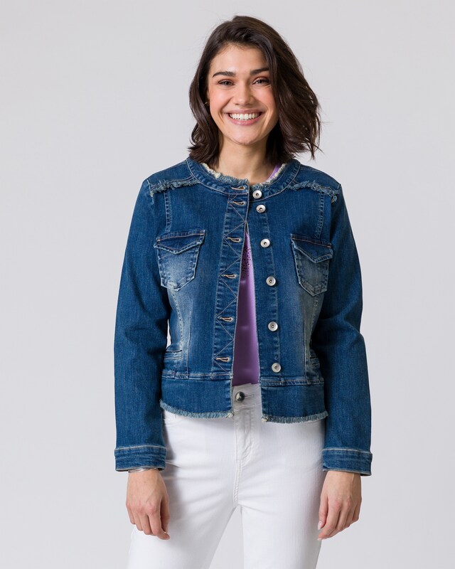 Jeansjacke in Used-Optik