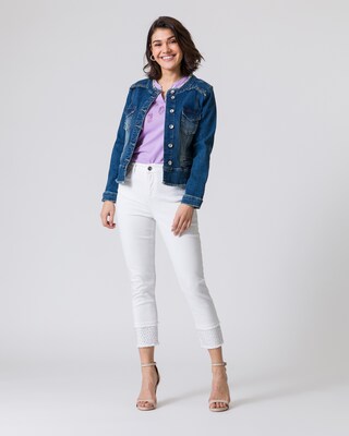 Jeansjacke in Used-Optik