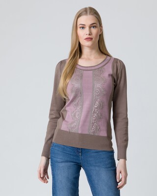 Pullover mit Spitzeneinsatz