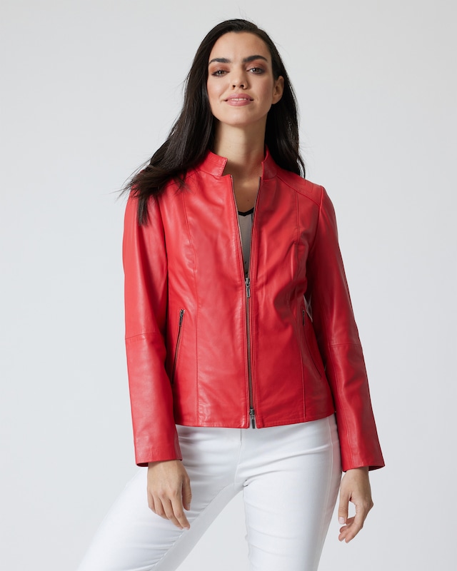 Lederjacke mit Schultersteppung