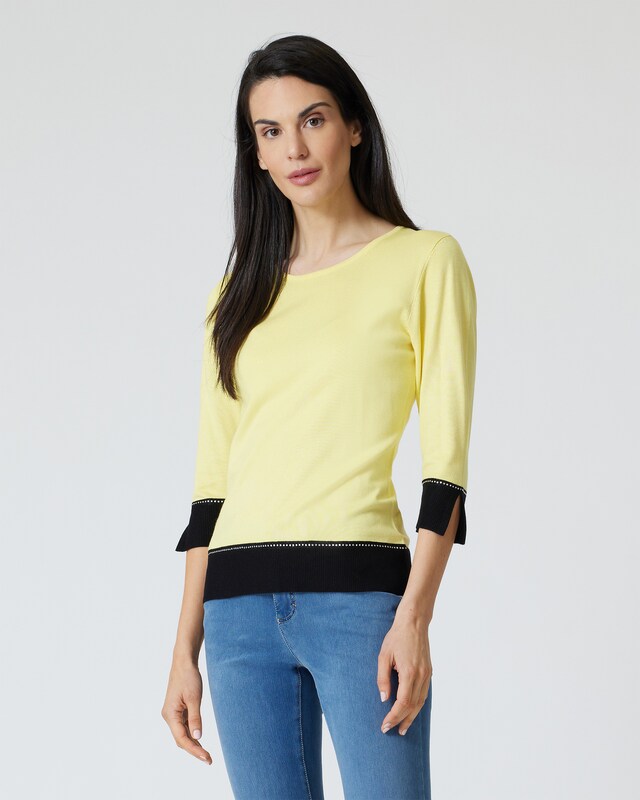 Pullover mit Kontrastbund