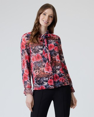 Bluse mit Rosenmuster