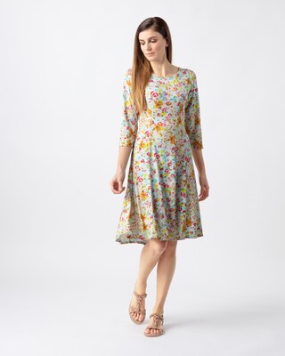 A-Linienkleid mit Blumendruck