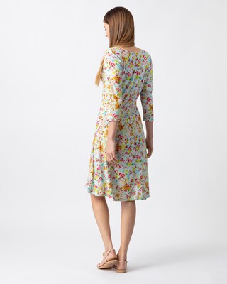 A-Linienkleid mit Blumendruck
