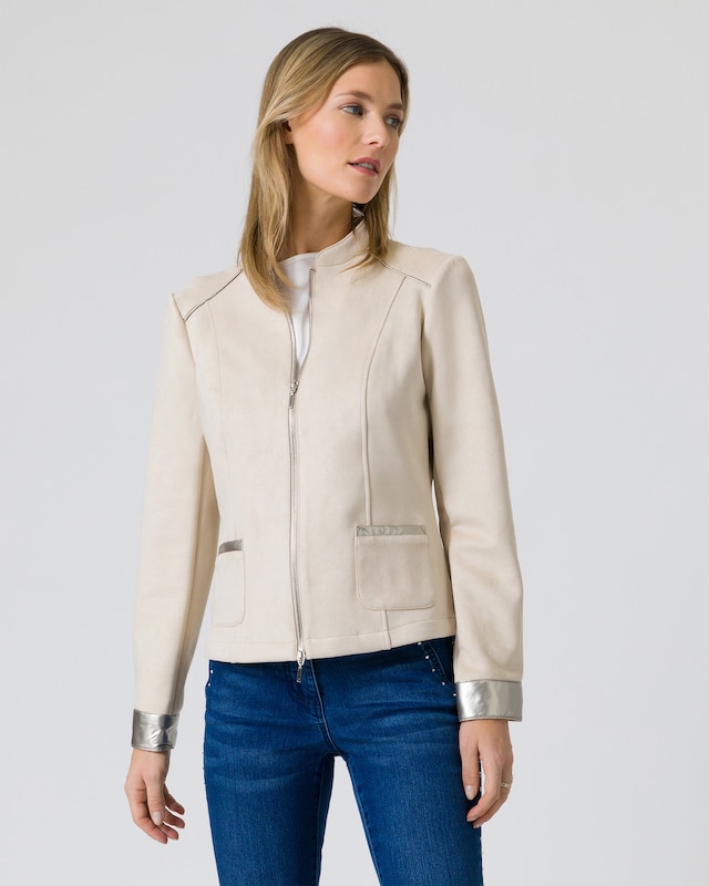 Jacke mit Metallic-Einsatz