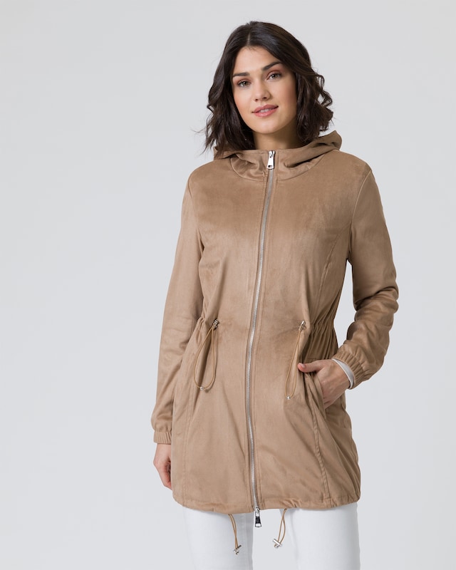 Parka in Velourslederimitat
