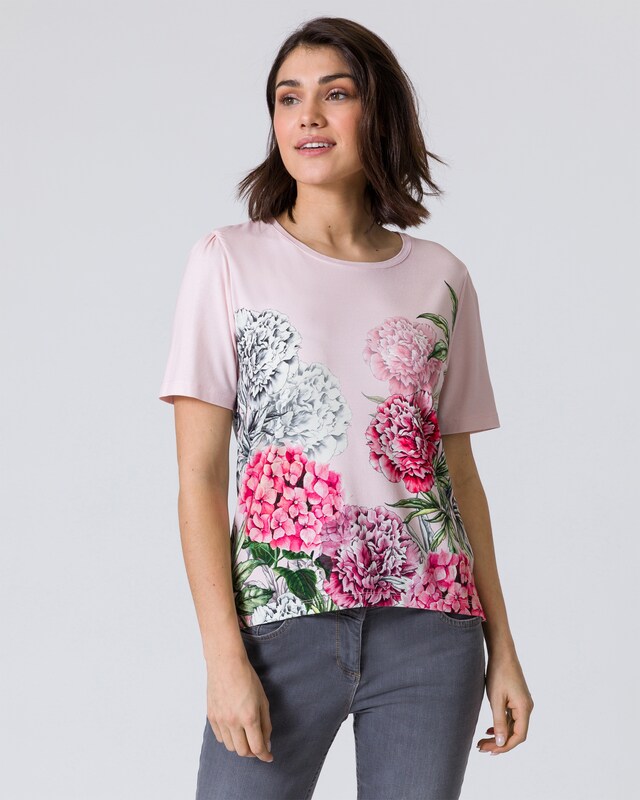 Kurzarmshirt mit Blumendruck