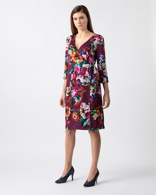 Wickelkleid mit Blütendruck