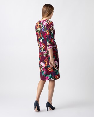 Wickelkleid mit Blütendruck