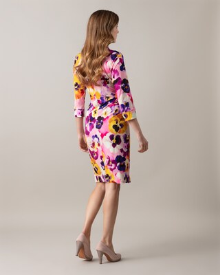 Wickelkleid mit Kragen & Stiefmütterchen