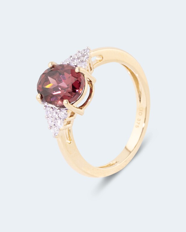 Ring mit Rosé Zirkon & Diamanten