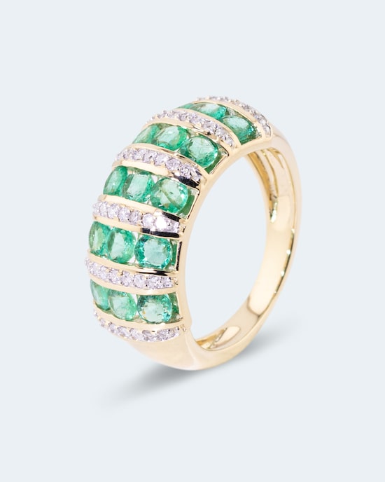 Produktabbildung für Ring mit Smaragd und Diamant