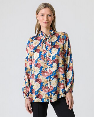 Bluse mit Rosendruck