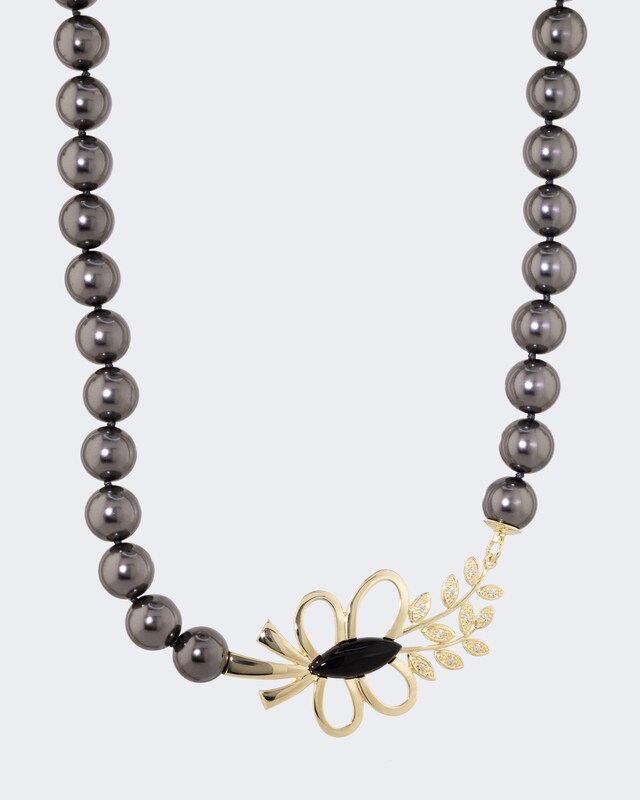 Collier mit Muschelkernperlen 12 mm