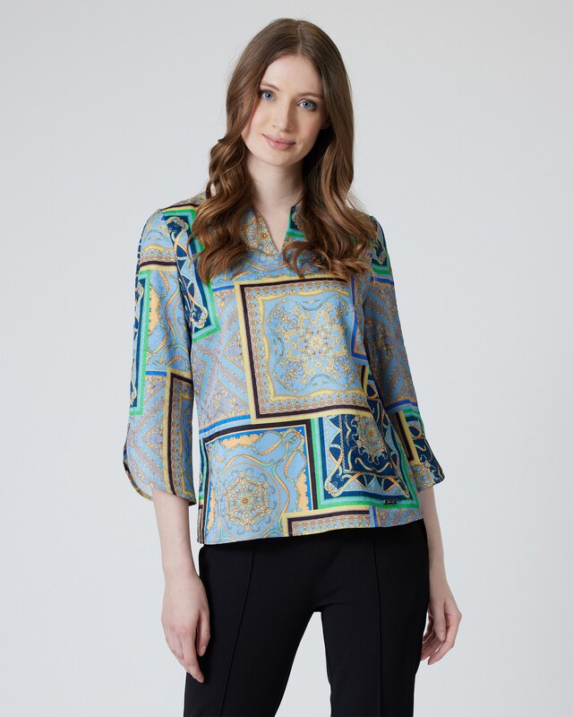 Jacquard-Bluse mit Druck