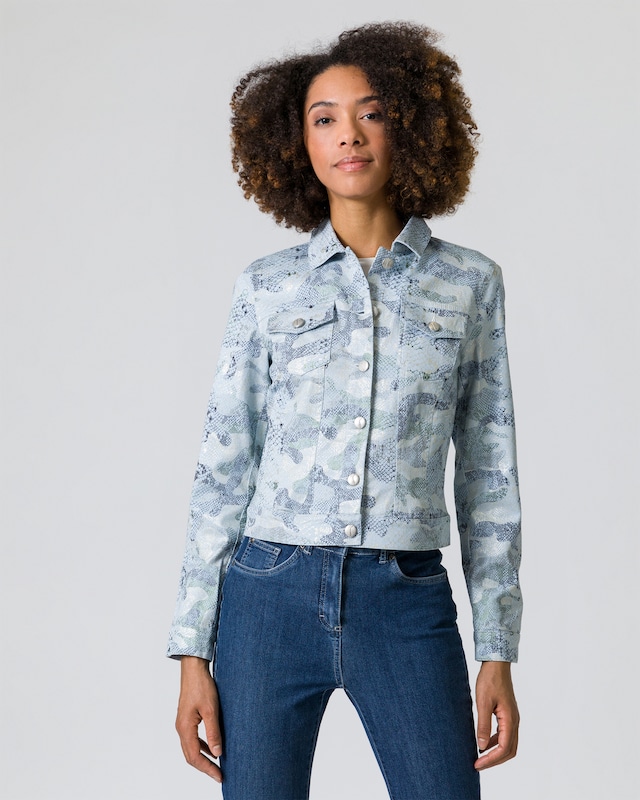 Jeansjacke mit Foliendruck