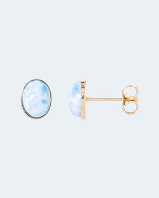 Ohrstecker mit Mondstein oder Larimar