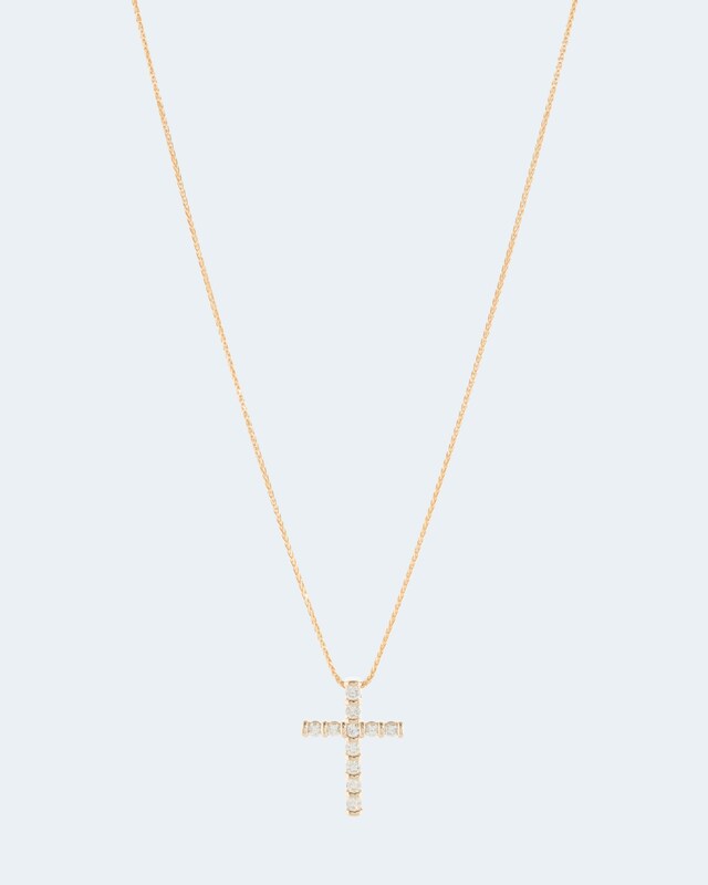 Kreuz-Anhänger 0,25 ct + Kette