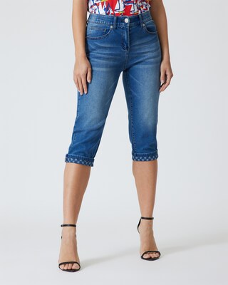Capri Denim mit Umschlag
