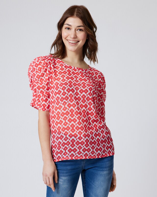 Bluse mit grafischem Blumendruck