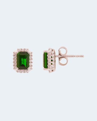 Ohrstecker mit Chromdiopsid und Zirkon