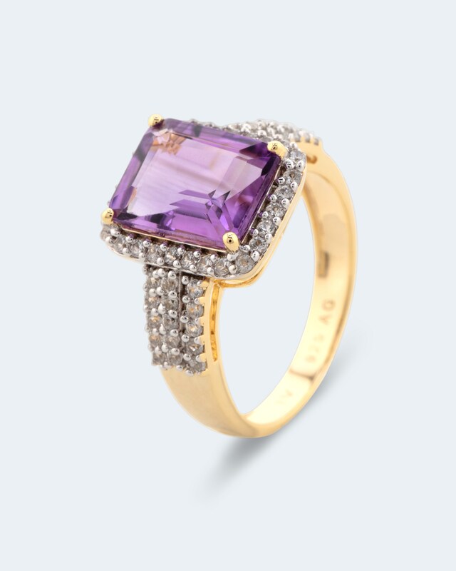 Ring mit Amethyst und Zirkon