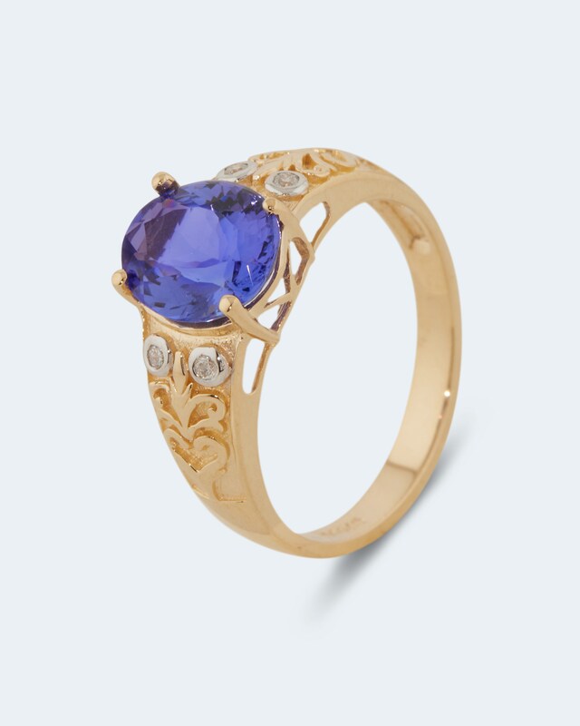 Ring mit Tansanit AAAA & Brillanten