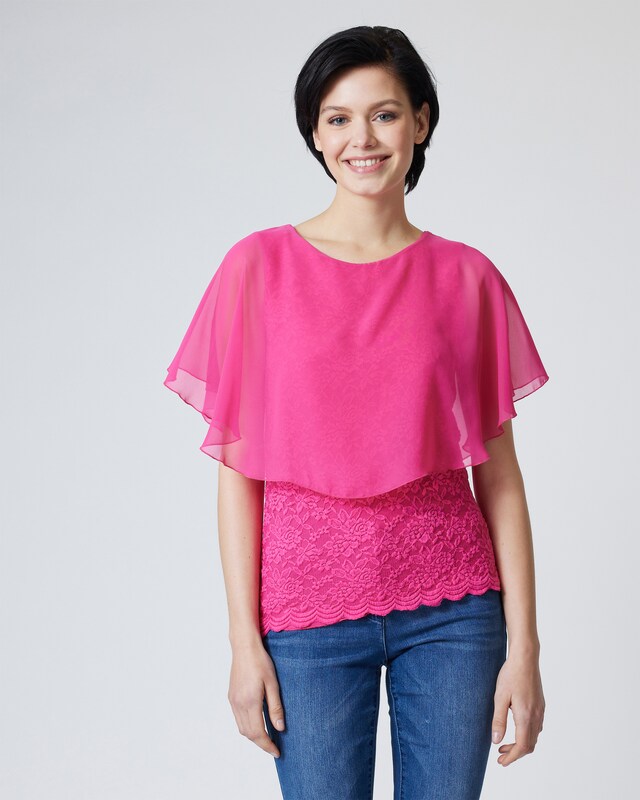 Chiffonbluse mit Spitze
