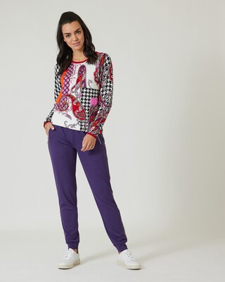 Classic Pullover mit Hahnentritt/Paisley Muster