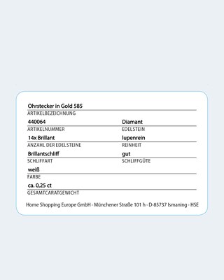 Brillant-Ohrstecker mit 0,25 Karat
