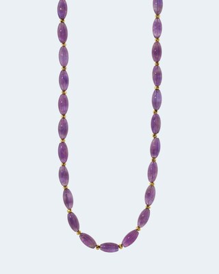 Collier mit Amethyst und Pyrit 45 cm