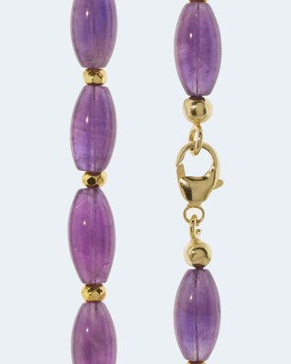Collier mit Amethyst und Pyrit 45 cm