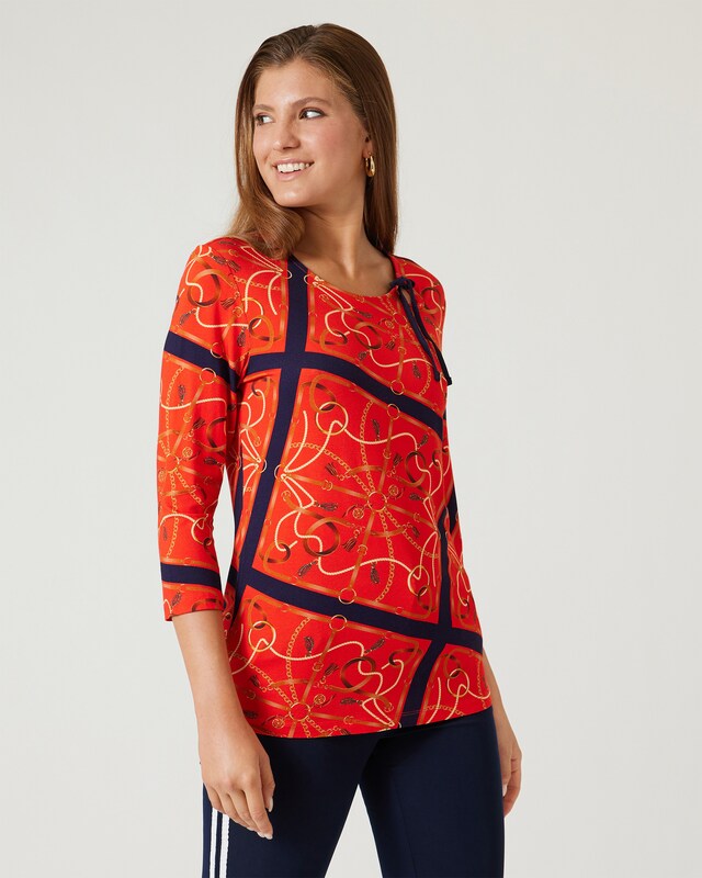 3/4-Arm-Shirt mit Bindeband