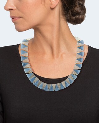 Collier mit Opal, Bergkristall und Pyrit