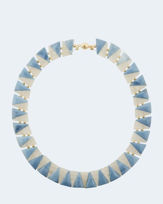 Collier mit Opal, Bergkristall und Pyrit