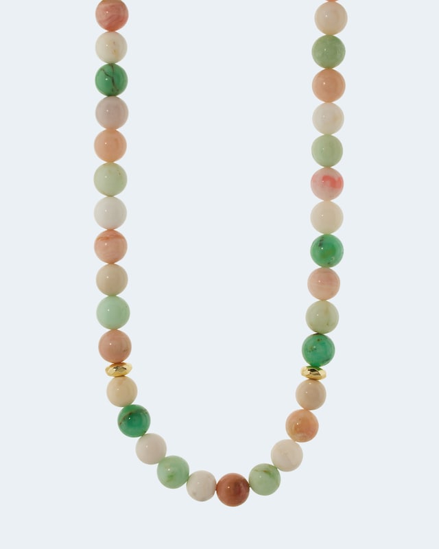 Collier mit Opal, Chrysopras und Hämatit