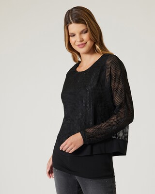 Zwei-Lagen-Shirt mit Chiffon
