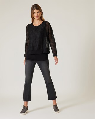 Zwei-Lagen-Shirt mit Chiffon