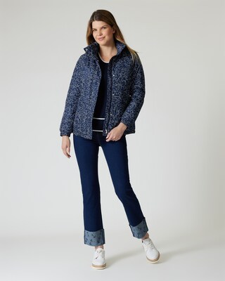 Steppjacke mit Allover-Print