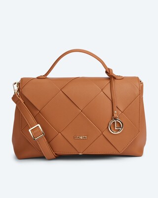 Überschlagtasche im Flechtdesign