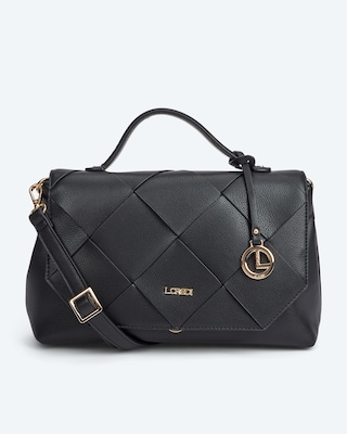 Überschlagtasche im Flechtdesign