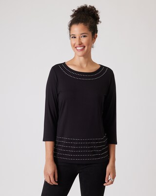 Shirt mit Strass-Streifen