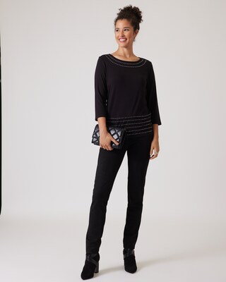 Shirt mit Strass-Streifen