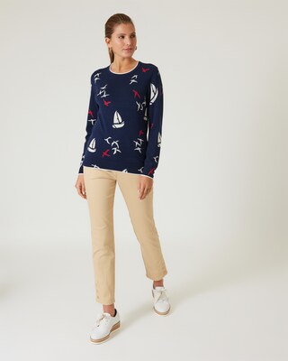 Pullover mit maritimem Druck