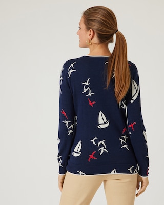 Pullover mit maritimem Druck