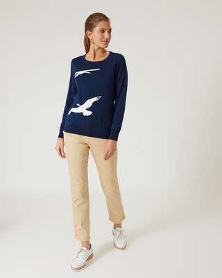 Intarsienpullover "Vögel"