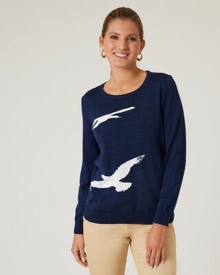 Intarsienpullover "Vögel"