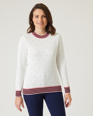 Ajours-Pullover im Streifen-Design